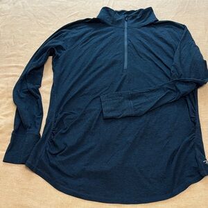 GapFit Maternity Dark Teal Long Sleeve Half-Zip Pullover